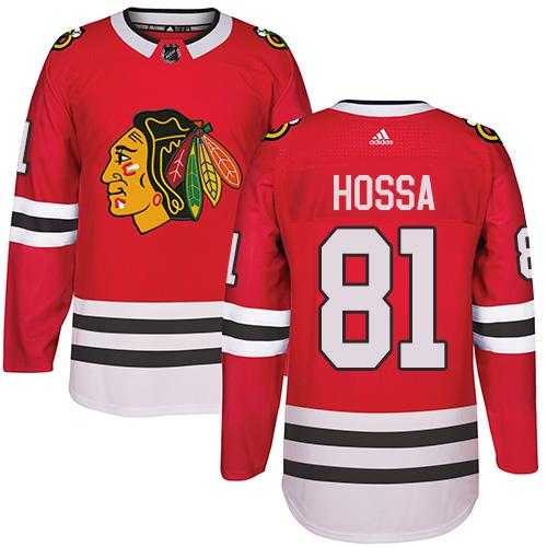 Adidas Men's Chicago Blackhawks #81 Marian Hossa Red Home Authentic Stitched NHL Jersey