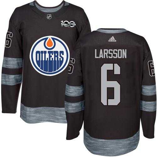 Adidas Men's Edmonton Oilers #6 Adam Larsson Black 1917-2017 100th Anniversary Stitched NHL Jersey