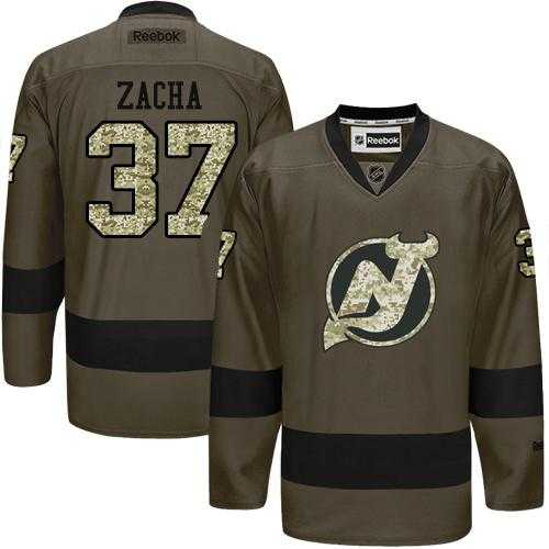 Adidas Men's New Jersey Devils #37 Pavel Zacha Green Salute to Service Stitched NHL Jersey
