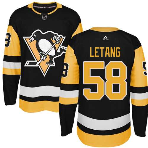 Adidas Men's Pittsburgh Penguins #58 Kris Letang Black Alternate Authentic Stitched NHL Jersey