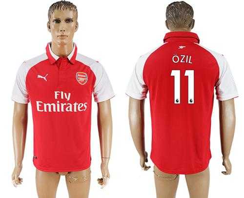 Arsenal #11 Ozil Home Soccer Club Jersey