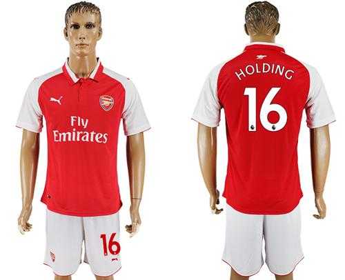 Arsenal #16 Holding Home Soccer Club Jersey