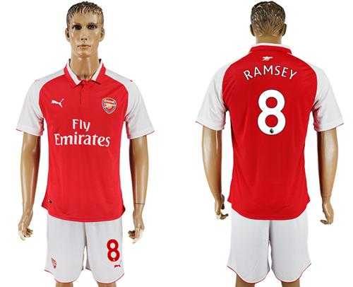 Arsenal #8 Ramsey Home Soccer Club Jersey