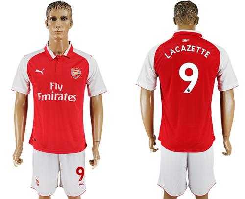 Arsenal #9 Lacazette Home Soccer Club Jersey