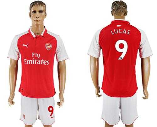 Arsenal #9 Lucas Home Soccer Club Jersey