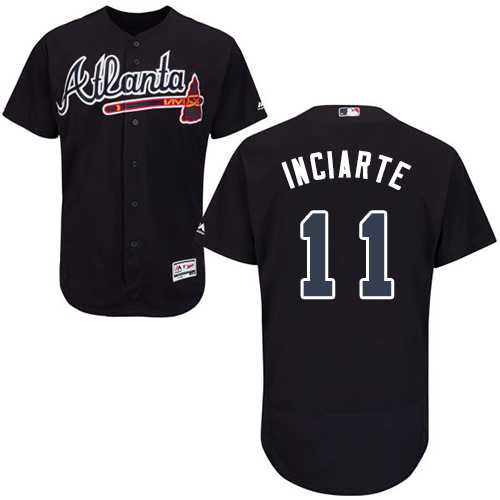 Atlanta Braves #11 Ender Inciarte Navy Blue Flexbase Authentic Collection Stitched MLB Jersey