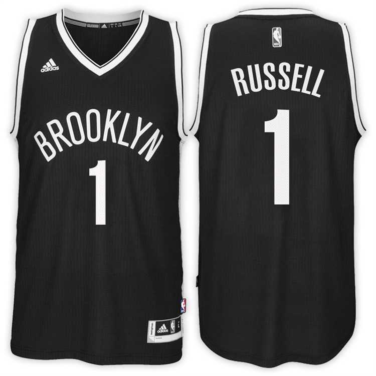 Brooklyn Nets #1 D'Angelo Russell Road Black New Swingman Stitched NBA Jersey