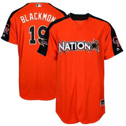 Colorado Rockies #19 Charlie Blackmon Orange 2017 All-Star National League Stitched MLB Jersey