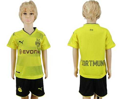 Dortmund Blank Home Kid Soccer Club Jersey