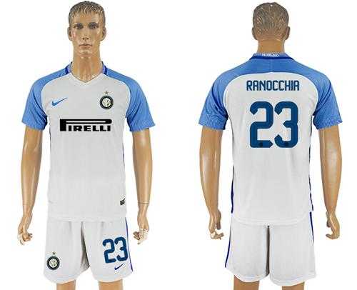 Inter Milan #23 Ranocchia White Away Soccer Club Jersey