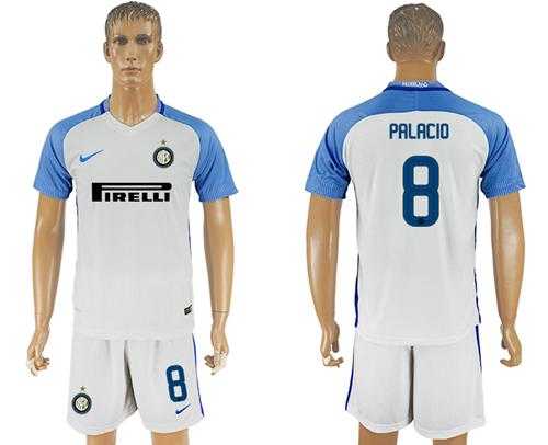 Inter Milan #8 Palacio White Away Soccer Club Jersey