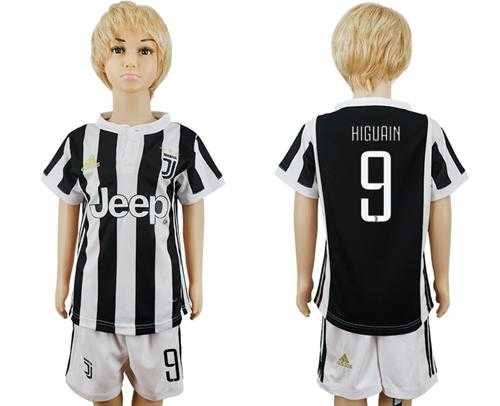 Juventus #9 Higuain Home Kid Soccer Club Jersey