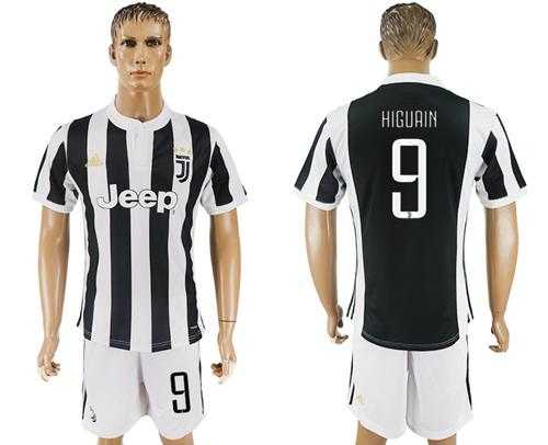 Juventus #9 Higuain Home Soccer Club Jersey