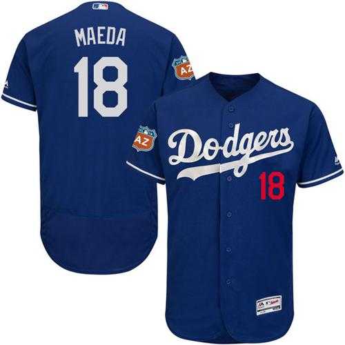Los Angeles Dodgers #18 Kenta Maeda Blue Flexbase Authentic Collection Stitched Baseball Jersey