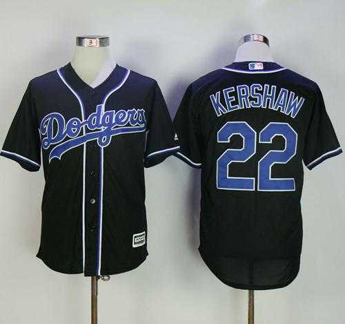 Los Angeles Dodgers #22 Clayton Kershaw Black Fashion Stitched MLB Jersey