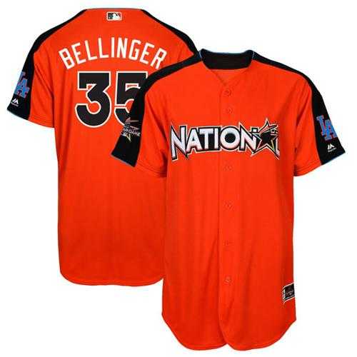 Los Angeles Dodgers #35 Cody Bellinger Orange 2017 All-Star National League Stitched MLB Jersey