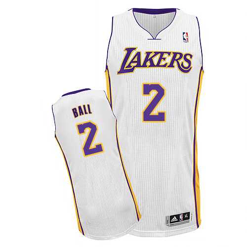 Los Angeles Lakers #2 Lonzo Ball White Stitched NBA Jersey