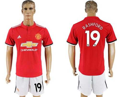 Manchester United #19 Rashford Red Home Soccer Club Jersey