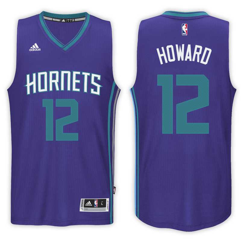 Men's Charlotte Hornets #12 Dwight Howard Swingman Road Purple Stitched NBA Jersey
