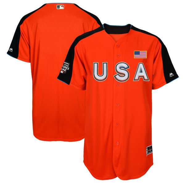 Men's Team USA Majestic Orange 2017 MLB All-Star Futures Game Personalized Authentic On-Field Jersey