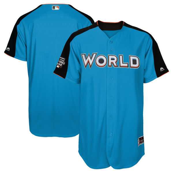 Men's Team World Majestic Blue 2017 MLB All-Star Futures Game Personalized Authentic On-Field Jersey