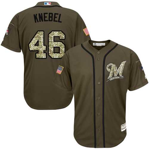 Milwaukee Brewers #46 Corey Knebel Green Salute to Service Stitched MLB Jersey