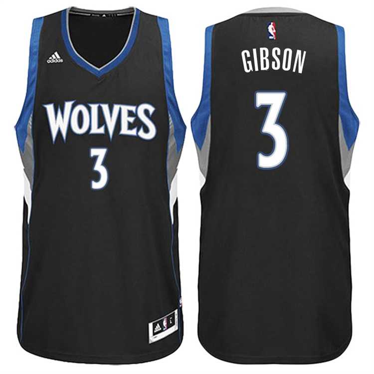 Minnesota Timberwolves #3 Taj Gibson Alternate Black New Swingman Stitched NBA Jersey