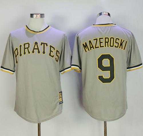 Mitchell And Ness Pittsburgh Pirates #9 Bill Mazeroski Grey Throwback Stitched MLB Jersey