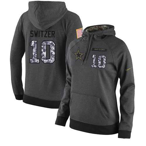 NFL Women's Nike Dallas Cowboys #10 Ryan Switzer Stitched Black Anthracite Salute to Service Player Performance Hoodie