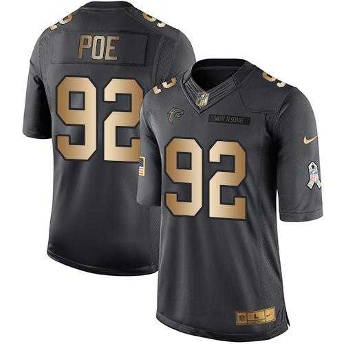 Nike Atlanta Falcons #92 Dontari Poe Black Men's Stitched NFL Limited Gold Salute To Service Jersey