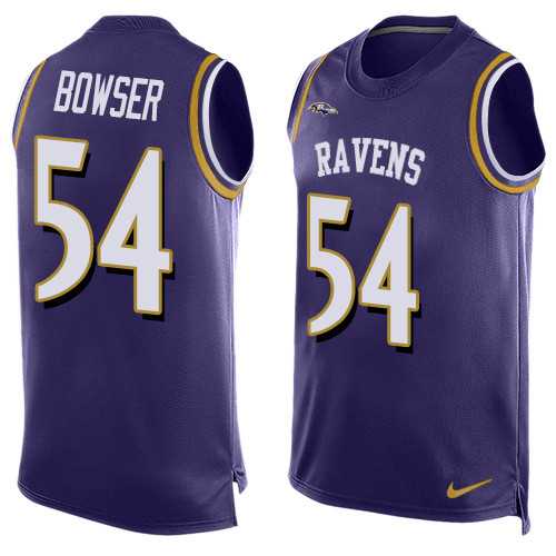 Nike Baltimore Ravens #54 Tyus Bowser Purple Team Color Men's Stitched NFL Limited Tank Top Jersey