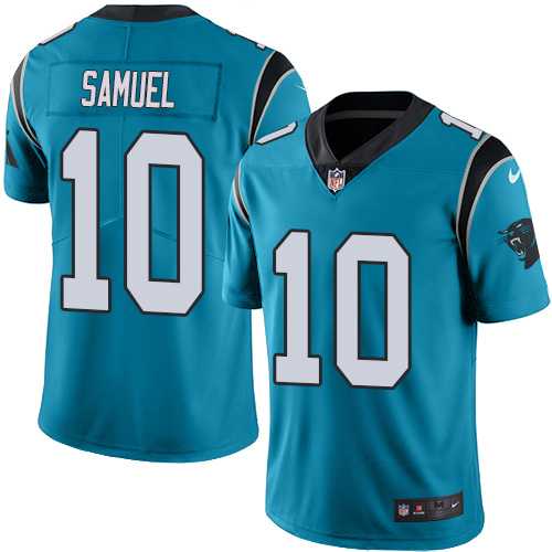 Nike Carolina Panthers #10 Curtis Samuel Blue Men's Stitched NFL Limited Rush Jersey