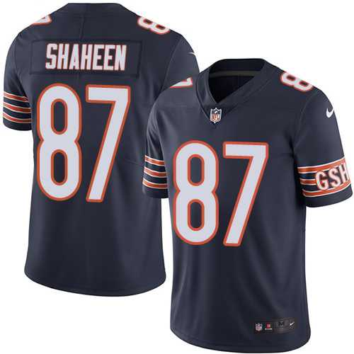 Nike Chicago Bears #87 Adam Shaheen Navy Blue Team Color Men's Stitched NFL Vapor Untouchable Limited Jersey