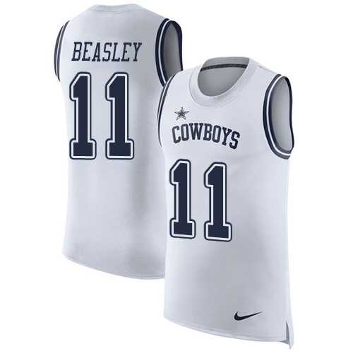 Nike Dallas Cowboys #11 Cole Beasley White Men's Stitched NFL Limited Rush Tank Top Jersey