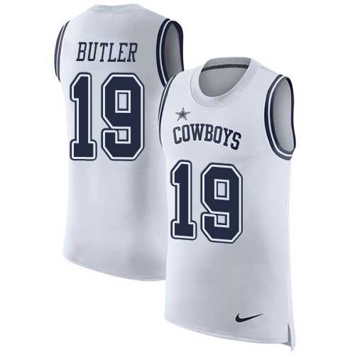 Nike Dallas Cowboys #19 Brice Butler White Men's Stitched NFL Limited Rush Tank Top Jersey