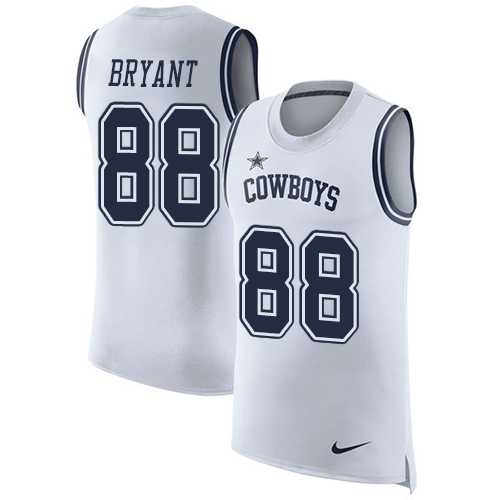 Nike Dallas Cowboys #88 Dez Bryant White Men's Stitched NFL Limited Rush Tank Top Jersey