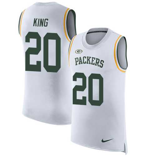 Nike Green Bay Packers #20 Kevin King White Men's Stitched NFL Limited Rush Tank Top Jersey