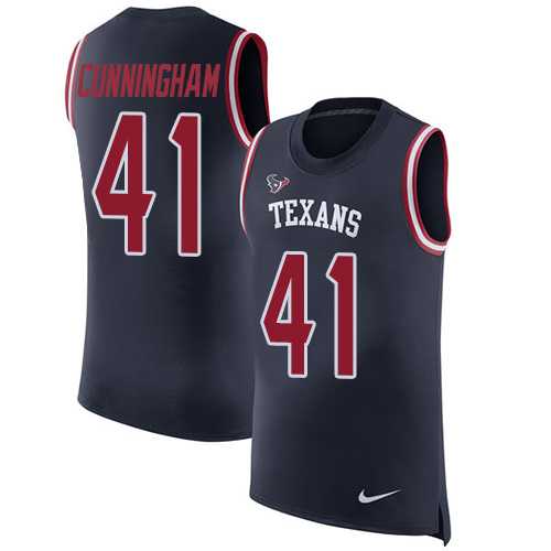 Nike Houston Texans #41 Zach Cunningham Navy Blue Team Color Men's Stitched NFL Limited Rush Tank Top Jersey