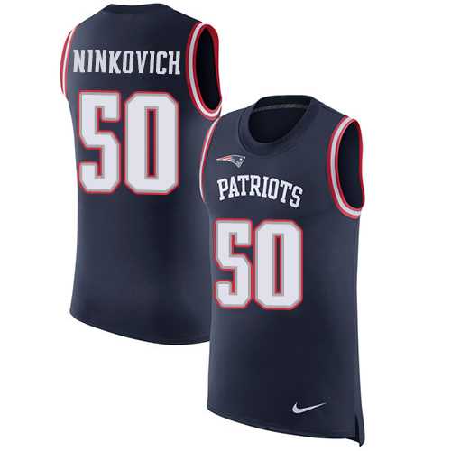 Nike New England Patriots #50 Rob Ninkovich Navy Blue Team Color Men's Stitched NFL Limited Rush Tank Top Jersey