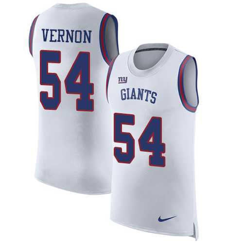 Nike New York Giants #54 Olivier Vernon White Men's Stitched NFL Limited Rush Tank Top Jersey