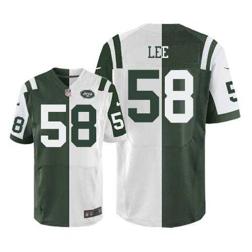 Nike New York Jets #58 Darron Lee Green White Men's Stitched NFL Elite Split Jersey