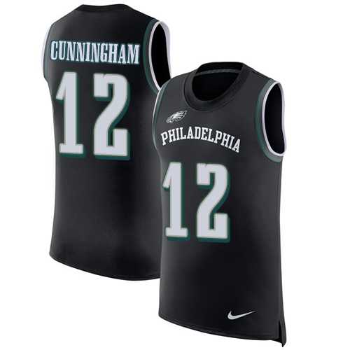 Nike Philadelphia Eagles #12 Randall Cunningham Black Alternate Men's Stitched NFL Limited Rush Tank Top Jersey