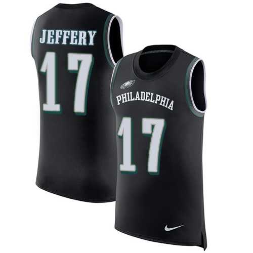 Nike Philadelphia Eagles #17 Alshon Jeffery Black Alternate Men's Stitched NFL Limited Rush Tank Top Jersey