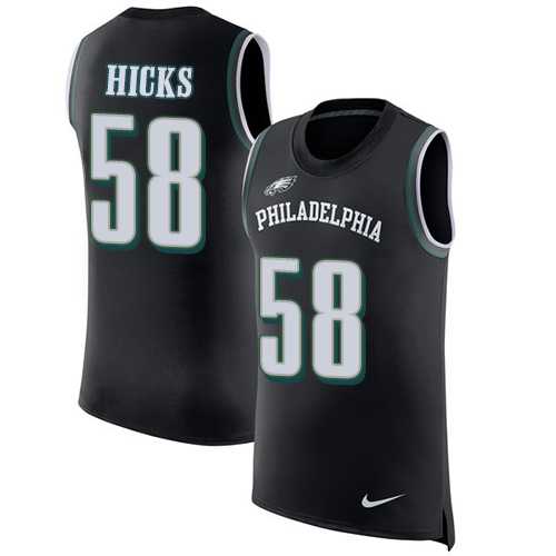 Nike Philadelphia Eagles #58 Jordan Hicks Black Alternate Men's Stitched NFL Limited Rush Tank Top Jersey