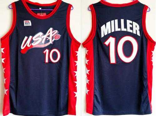 Nike Team USA #10 Reggie Miller Navy Blue 1996 Dream Team Stitched NBA Jersey