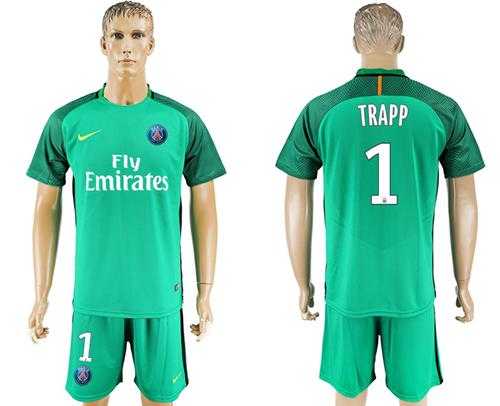 Paris Saint-Germain #1 Trapp Green Goalkeeper Soccer Club Jersey