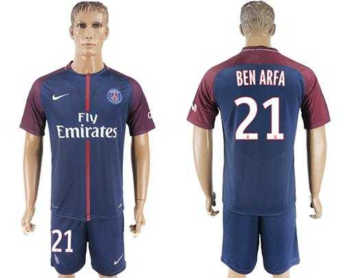 Paris Saint-Germain #21 Ben Arfa Home Soccer Club Jersey