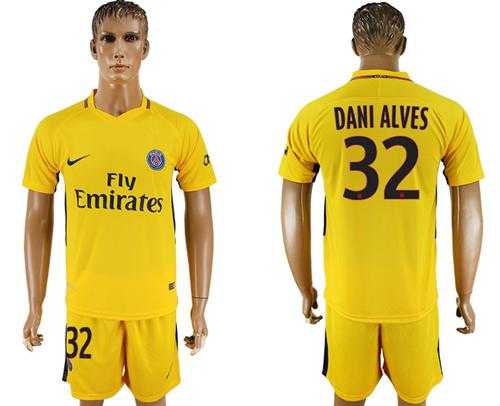 Paris Saint-Germain #32 Dani Alves Away Soccer Club Jersey