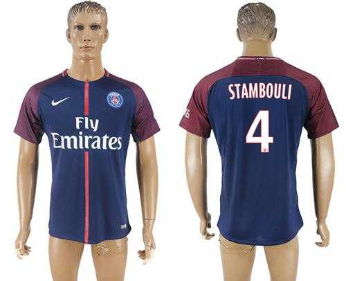 Paris Saint-Germain #4 Stambouli Home Soccer Club Jersey