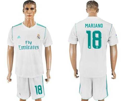 Real Madrid #18 Mariano White Home Soccer Club Jersey